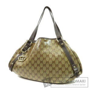 Gucci GG Crystal Abbey Tote Bag beige monogram canvas brown